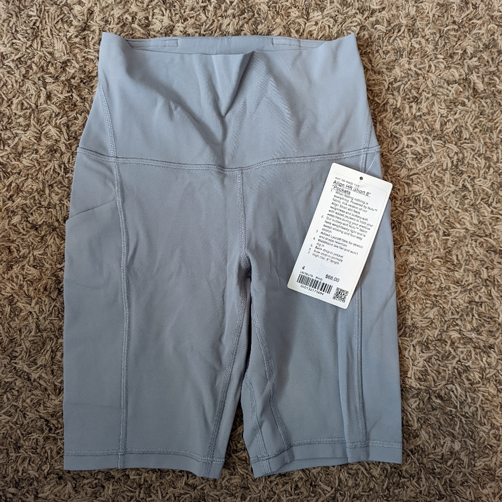 Lululemon Rhino Gray Align Shorts 8" With Pockets